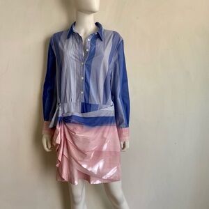 10 Crosby Derek Lam                   Striped Button-Front Shirt Dress